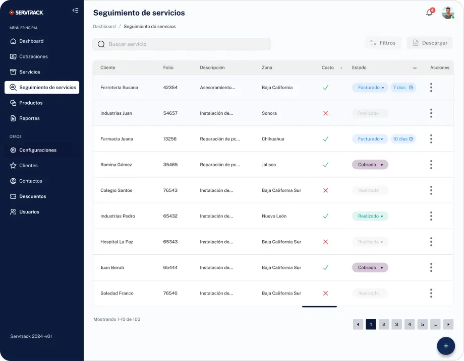 servtrack app automatización