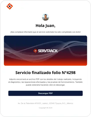 actualización en tiempo real servtrack